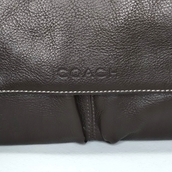 Coach Messenger Bag F70556 Brown Pebbled Leather satchel book bag - Picture 7 of 12